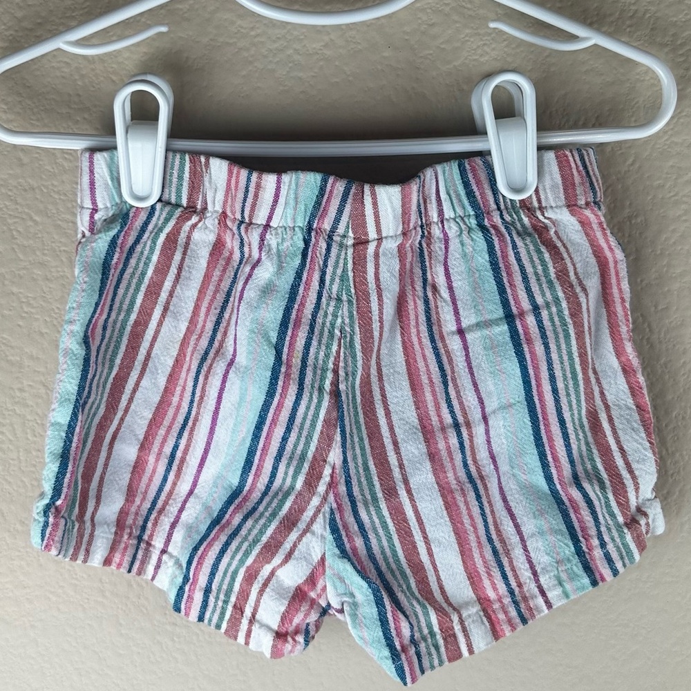 3/$10 Carter’s Stripped Linen Shorts Sz 24mo - Picture 2 of 4